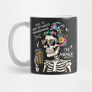 Always Awake Cant Sleep Skeleton Mug